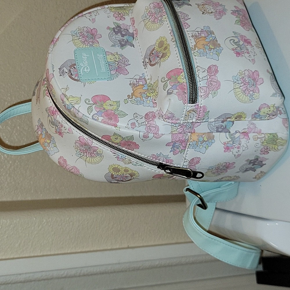 Loungefly Disney Sidekicks Backpack and Wallet - White and Mint - Picture 3 of 11